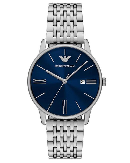 Emporio Armani Blue Minimalist Watch Ar11674 Stainless Steel for men