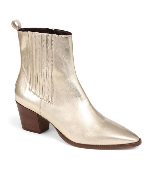 Jones Bootmaker Natural Lizia Heeled Leather Ankle Boots