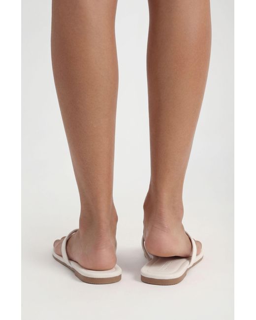 Boohoo White Wide Fit Square Toe Flip Flops