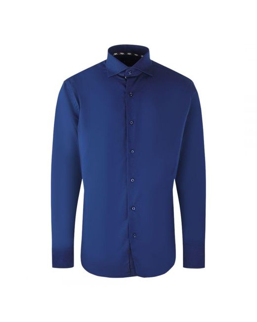 Aquascutum Blue Brand Logo Long Sleeve Shirt Cotton for men