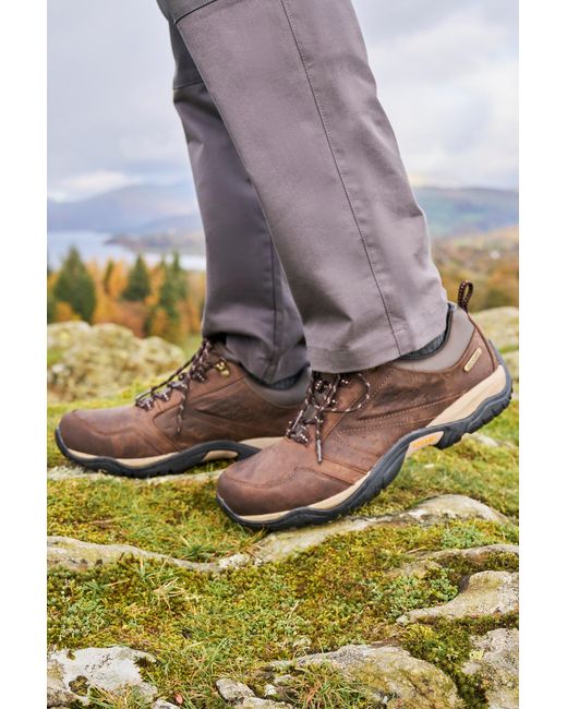 Mountain Warehouse Gray 'Pioneer Ii' Waterproof Walking Shoes Extreme Isogrip Leather for men