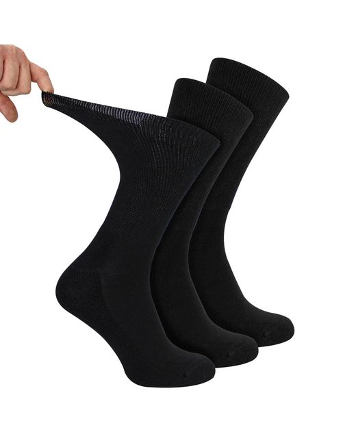 Dr.Socks Black 3 Pack Diabetic Sport Socks for men