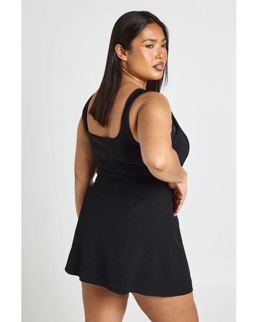 Boohoo Black Plus Tailored Mini Skort