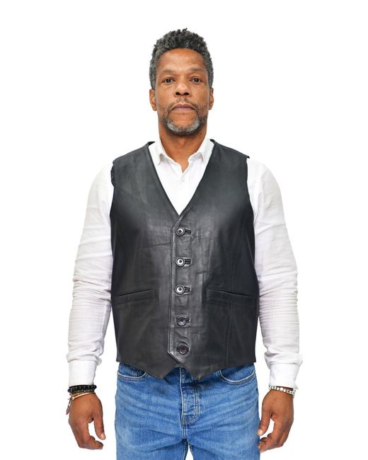 Infinity Leather Blue Classic Waistcoat-Chester for men