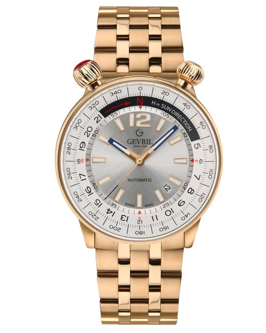 Gevril Metallic Wallabout Swiss Automatic Dial Iprg Watch for men