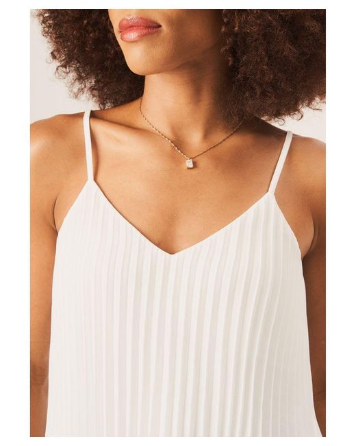 Gini London White Strappy Pleated Cami Top