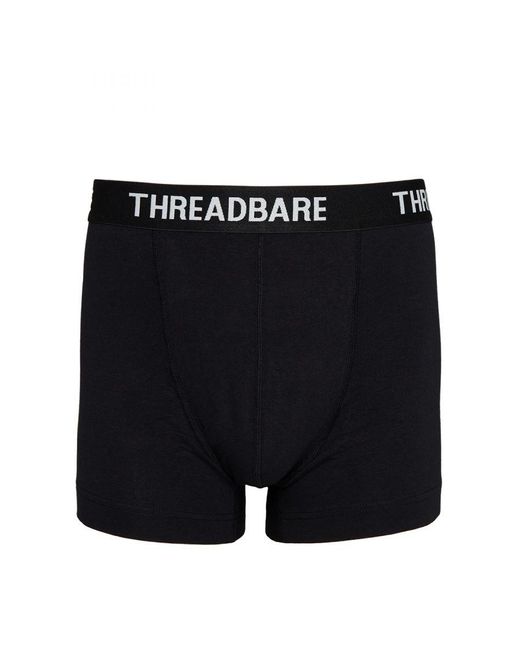 Threadbare Black 5 Pack 'Jam' Hipster Boxers for men