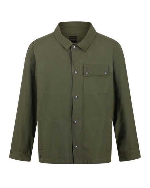 Regatta Green Collared Neck Shirt Collar Long Sleeve for men