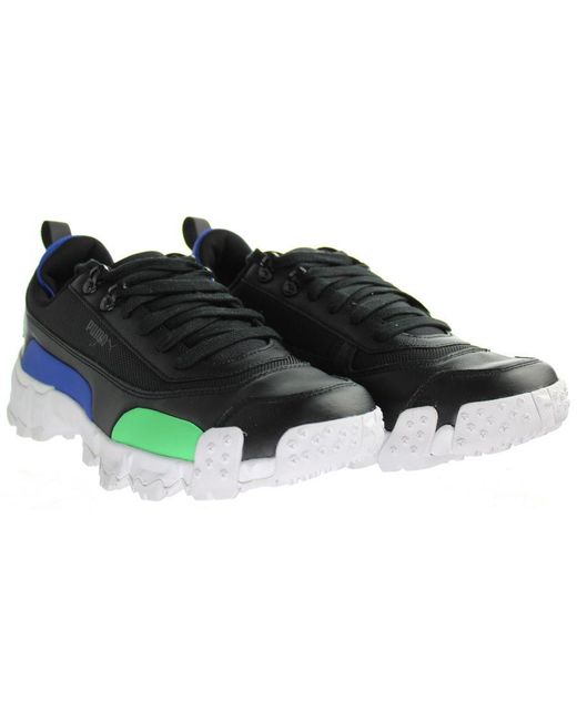 PUMA Blue Trailfox Trainers Leather