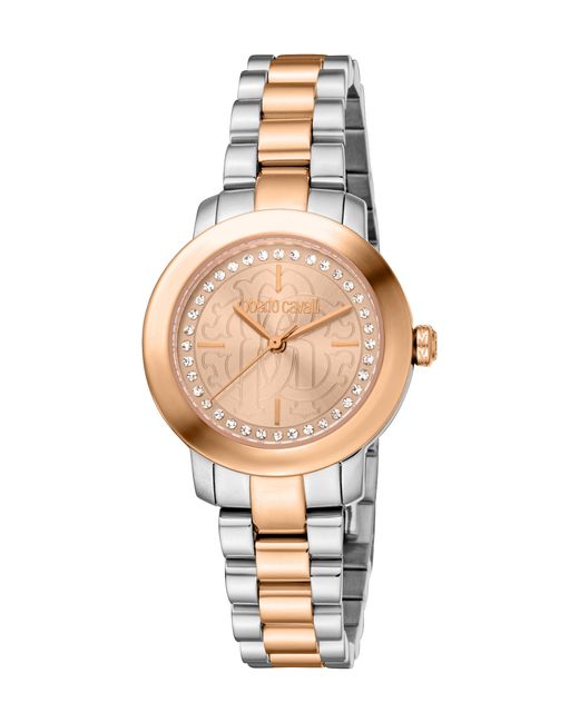 Roberto Cavalli White Stainless Steel Two Tone & Rose Color Watch