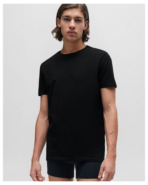 HUGO Black Round Two-Pack Of Slim-Fit T-Shirts for men