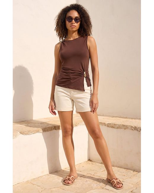 D.u.s.k Brown Hardware Trim Tank Top