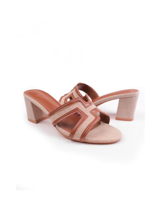 Where's That From Pink 'Drama' Cut Out Strap Block Heel Sandals