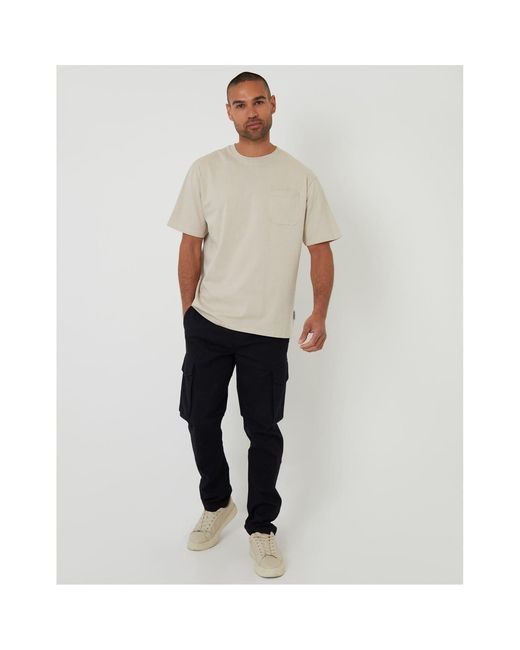 Threadbare Natural Regular Fit Short Sleeve Crew Neck T-Shirt for men