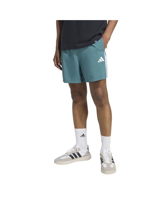 Adidas Blue Essentials 3 Stripes Shorts for men