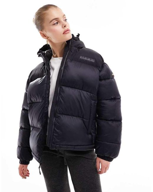 Napapijri Blue Hornelen Hooded Puffer Jacket