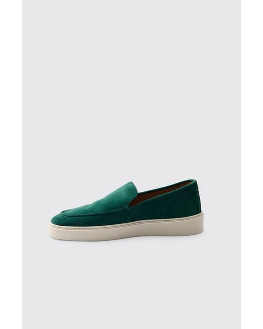 BoohooMAN Green Leather Loafer for men