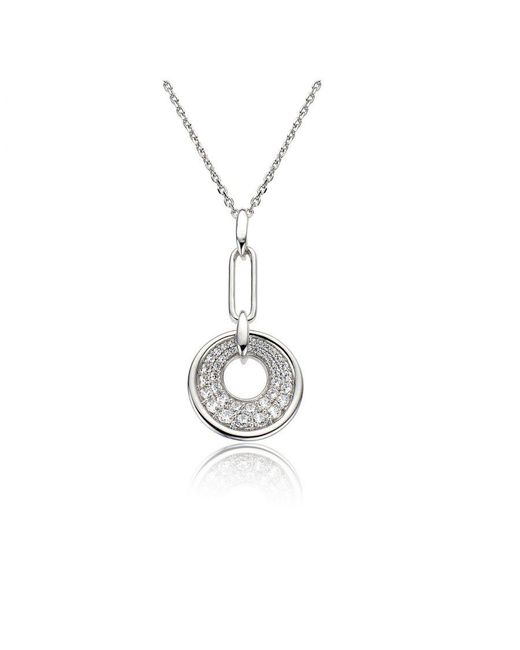 Orphelia Metallic 925 Sterling Set: Chain-Pendant + Earrings