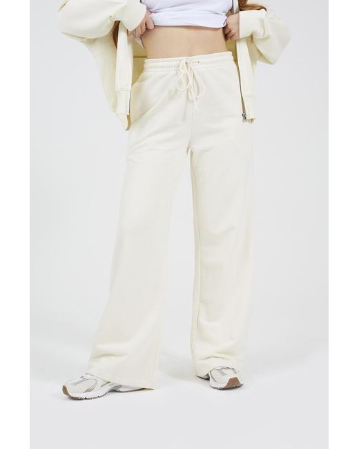 Brave Soul White Cotton Blend Wide Leg Joggers