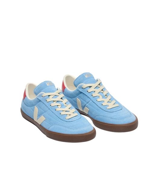 Veja Blue Panenka Suede Trainer Aqua/Pierre/Bark for men