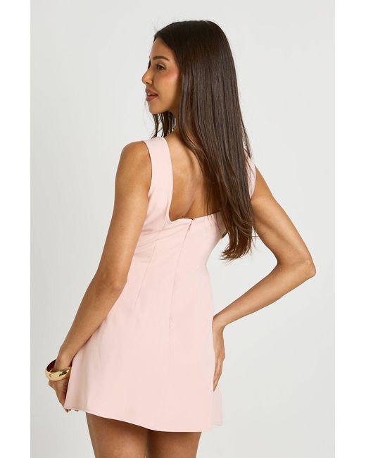 Boohoo Natural Petite Structured A Line Mini Dress