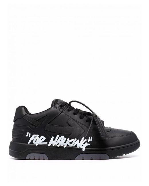 Off-White c/o Virgil Abloh Out Of Office Leren Sneakers "for Walking" In Zwart in het Black voor heren