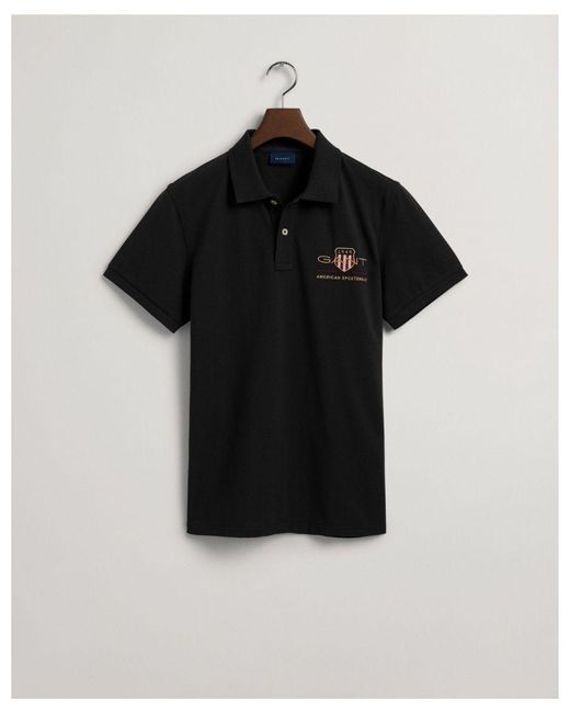 Gant Black Archive Shield Polo Shirt for men