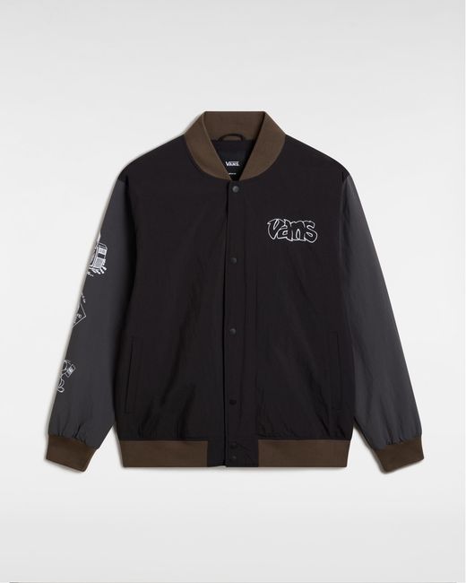 Vans Black Crazy Eddy Baseball Jacket for men