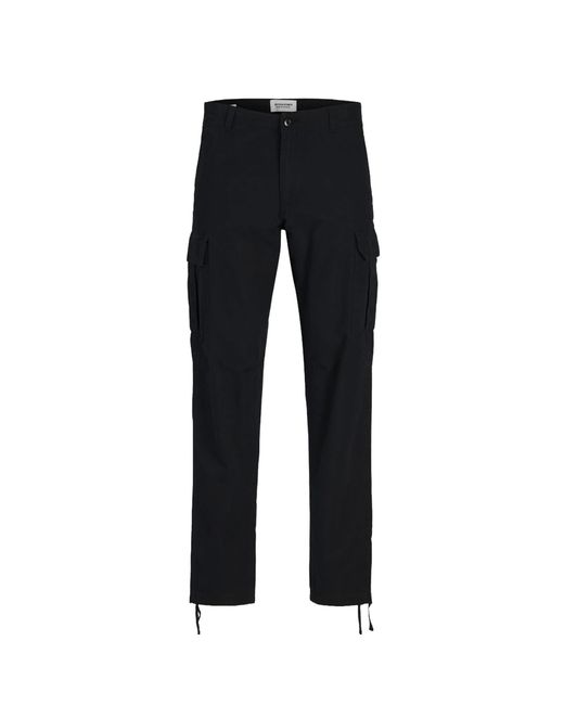 Jack & Jones Black Cargo Combat Trousers for men