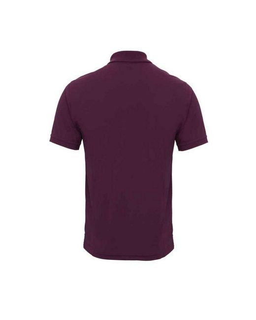 PREMIER Purple Coolchecker Pique Polo Shirt (Aubergine) for men