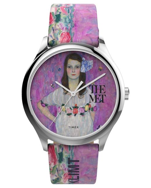 Timex Purple The Met X Klimt Watch Tw2W24900 Leather (Archived)