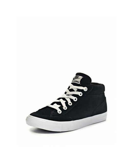Nike Black Chukka Go Hi Lace-Up Suede Leather Trainers 518172_011