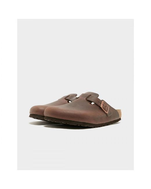 Birkenstock Brown Boston Leather Sandals for men