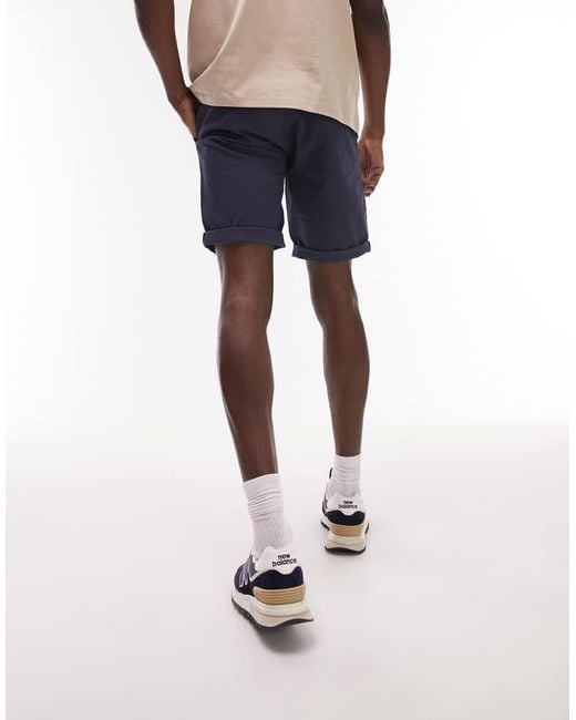 Topman Blue 2 Pack Skinny Chino Shorts for men