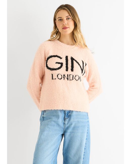 Gini London Blue Logo Cozy Knit Jumper