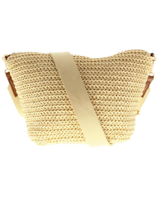 Wynsors Metallic Summer Beach Bag Laze Zip Natural Textile
