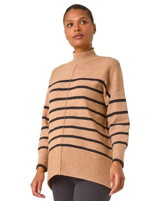 Roman Natural Relaxed Stripe Soft Knit Jumper