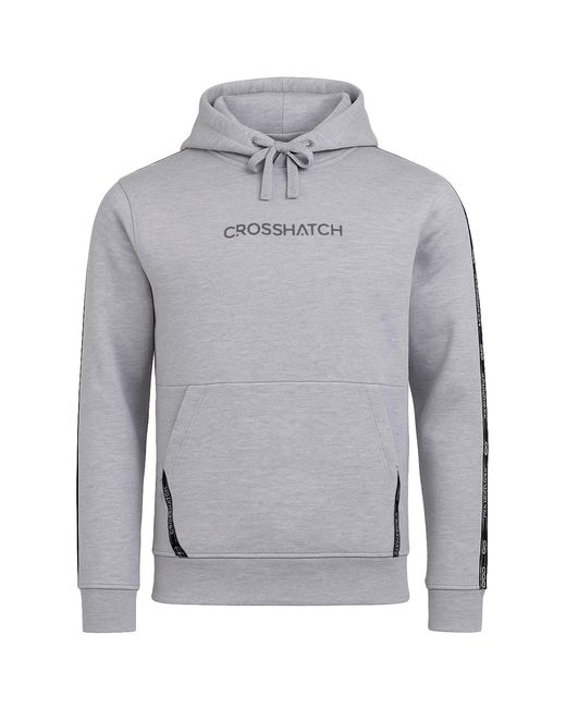 Crosshatch Gray Apollos Panel Tape Hoodie Cotton for men
