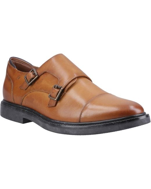 Hush Puppies Kane Leder Herren Tan Double Monk Schuhe in Brown für Herren