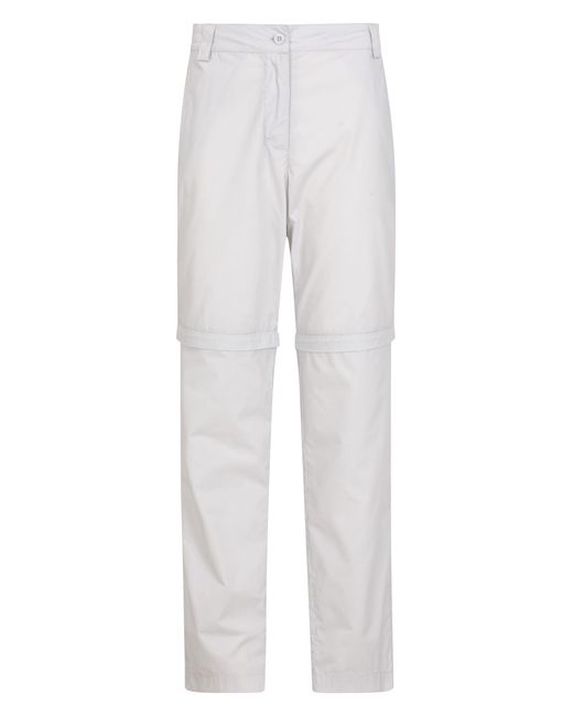 Mountain Warehouse White 'Quest' Zip Off Trousers Lightweight Quick Dry Convertible Hiking Pants
