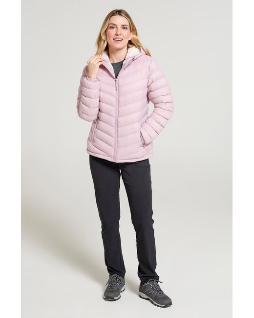 Mountain Warehouse Pink 'Seasons' Padded Jacket Fur Lined Water Resistant Coat Polyamide