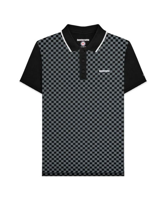 Lambretta Black Two Tone Big & Tall Polo Shirt Cotton for men
