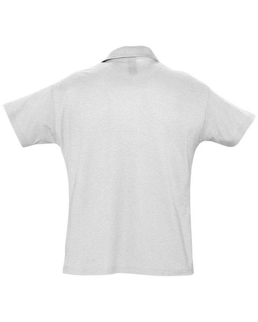 Sol's White Summer Ii Pique Short Sleeve Polo Shirt (Ash) for men