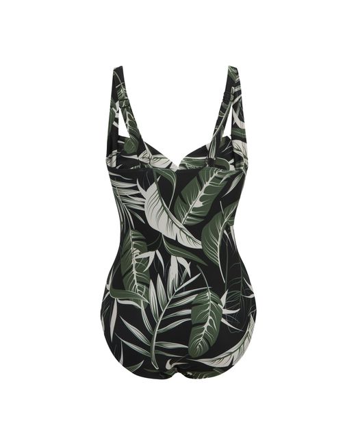 Regatta Black Ladies Sakari Tropical Tummy Control One Piece Swimsuit (Dark Tropical)
