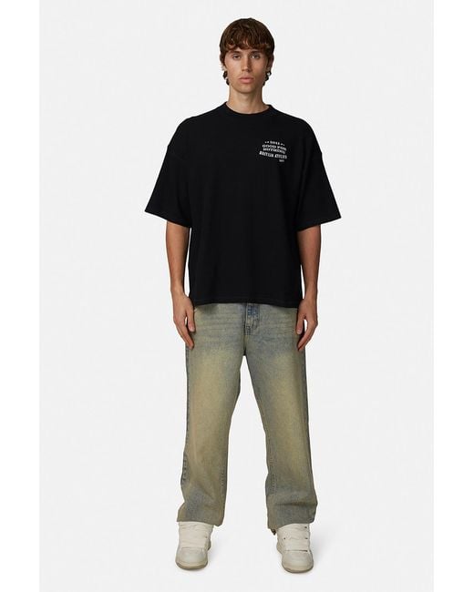 Good For Nothing Black Boxy Fit Graphic Tee for men