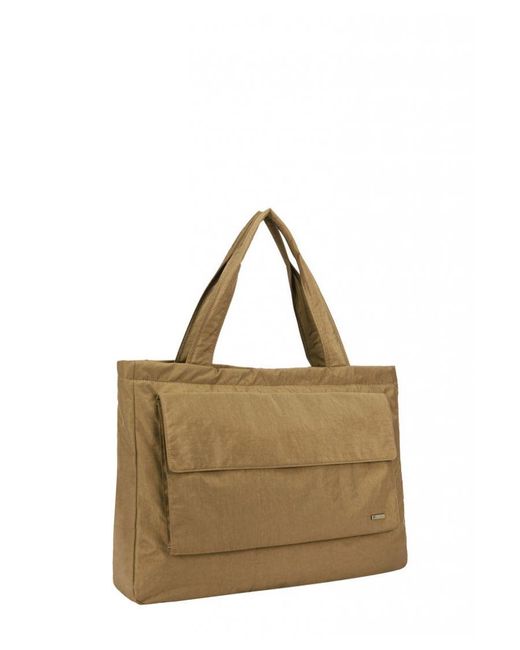 Smith & Canova Brown Oversized Landscape Nylon Tote