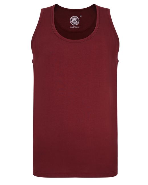 KAM Jeanswear Red Plus Size Classic Vest Kam Sleeveless Crew Neck for men
