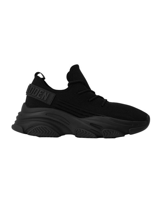 Steve Madden Black Ladies Prospect Lace Up Trainers