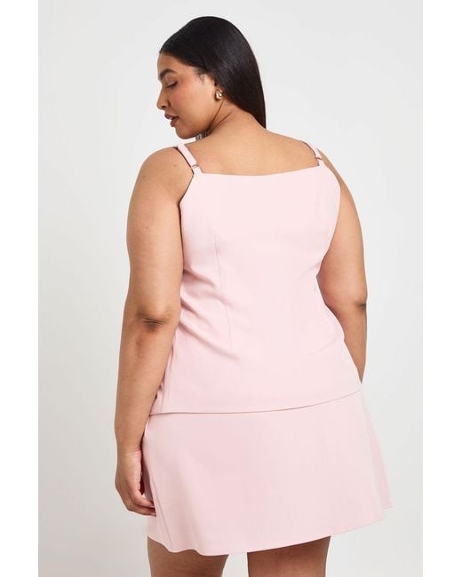 Boohoo Pink Plus Tailored Skort