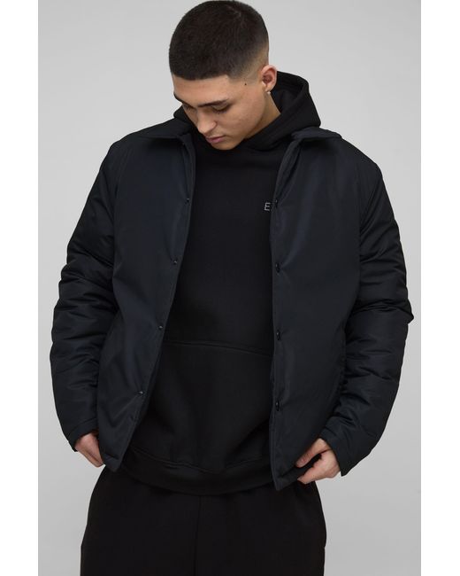 BoohooMAN Black Regular Fit Nylon Coach Jacket for men